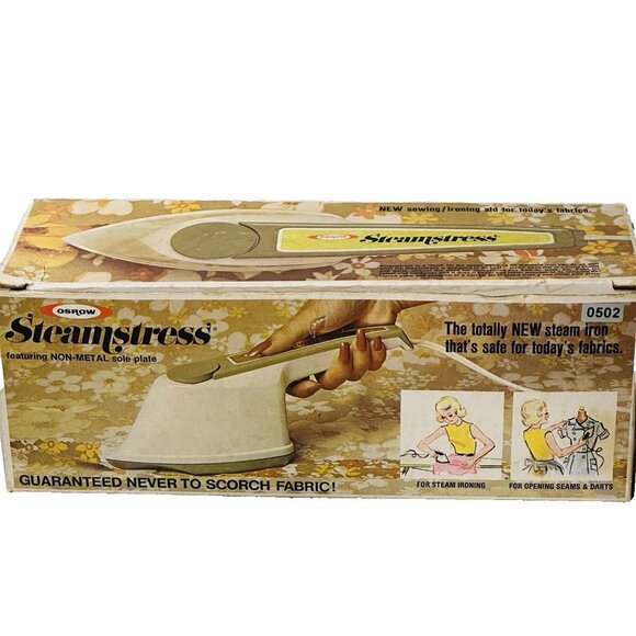 Osrow Steamstress 1973 Vintage SB15 Fabric Steam Iron Original Box/Instructions - Picture 1 of 2